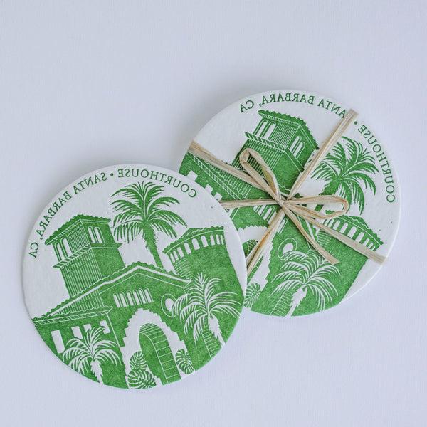 Courthouse of Santa Barbara Letterpress Coasters